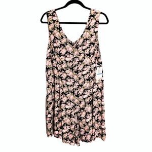 LIVE LIFE BY SANCTUARY Pink Green Floral Print Sleeveless Button Front Romper XL